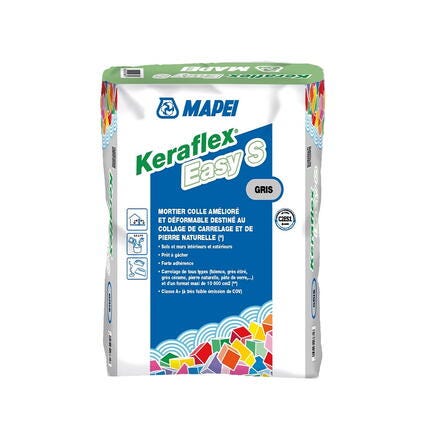 KERAFLEX EASY S - Mortier colle amélioré et déformable C2S1 E destiné à la pose de carrelage en sol et mur intérieurs et extérieurs