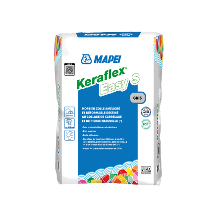 KERAFLEX EASY S - Mortier colle amélioré et déformable C2S1 E destiné à la pose de carrelage en sol et mur intérieurs et extérieurs