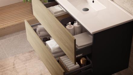 MEUBLE S/TAB NOLITA L100 MELAMINE 2TR  535003 SANIJURA / KOHLER FRANCE  [535003]