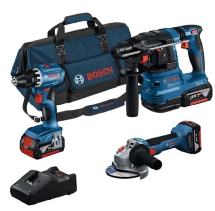 SET 3 OUTIL18V GSR+GWS+GBH 3X4,0AH 0615A5007L BOSCH ELECTROPORTATIF  [0615A5007L]