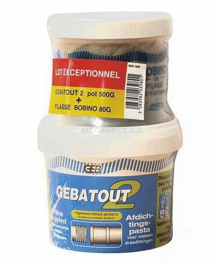 GEBATOUT 2 - Pâte à joint non durcissante pour raccords filetés métalliques en plomberie et en chauffage