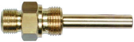 PLONGEUR - Fileté 1/2"G - Pour thermomètre industriel en verre - Laiton