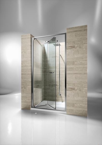 JUNIOR - GN - Porte pliante réversible en niche - Hauteur : 195 cm - Ep.du verre : 6 mm