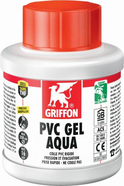 PVC GEL AQUA - Colle PVC rigide thixotrope à prise rapide, sans THF