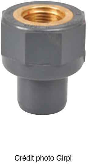 MANCHON A COLLER / A VISSER PVC-U/LAITON K62 - FM - Taraudage laiton