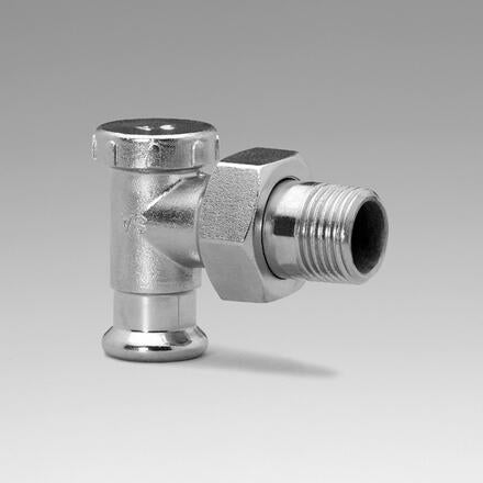 TE DE REGLAGE POUR RADIATEUR - Té en laiton nickelé - Sertissage femelle - Filetage mâle