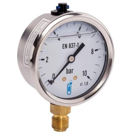 MANO INOX GLYCERINE D63 0-10B VERT. 1/4" RACC THERMADOR  [M63R10G] 