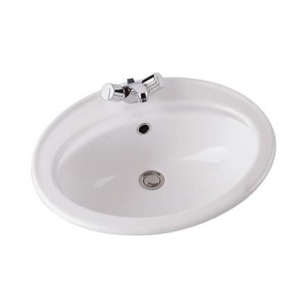 ULYSSE - Vasque en porcelaine vitrifiée à encastrer par le dessus