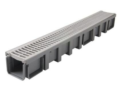 1M CANIVEAU LARG.130 GRILA15 PVC GRIS CAN10AG NICOLL  [CAN10AG]