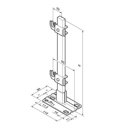 PIED REGL.LAMELLA A VISSER H250        05025L FINIMETAL - RADSON  [05025L]