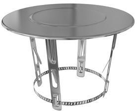 CHAPEAU PLAT INOX ND1 80/125           000011 TOLERIE EMAILLERIE NANT-SETEN  [000011]