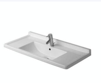STARCK 3 - Lavabo pour meuble avec trop-plein et plage de robinetterie