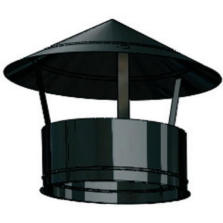 ACCESSOIRES POUR CONDUIT OPSINOX - Sortie de toit Opsinox finition laquée noire - RAL 9005