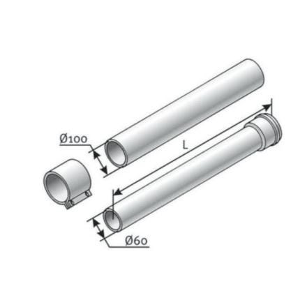 RALLONGE VENTOUSE 60/100 COND.0.5M 0020257007 SAUNIER DUVAL - VAILLANT GROUP  [0020257007]