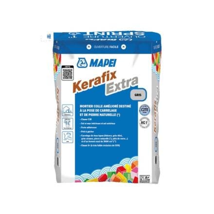 KERAFIX EXTRA - Mortier colle amélioré C2TE destiné à la pose de carrelage en sol et mur intérieurs et sol extérieur