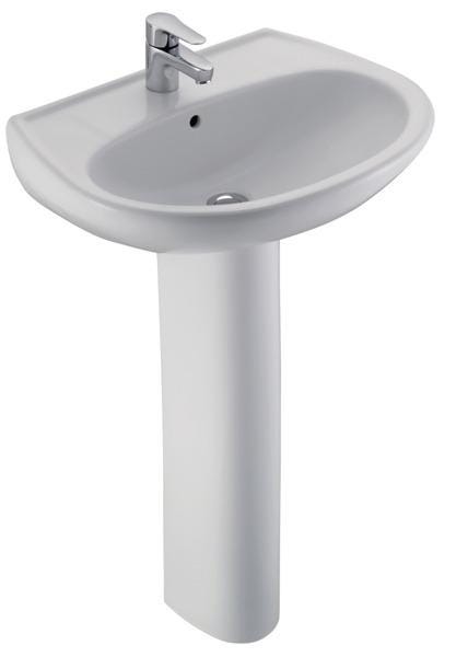 BRIVE 2 - Lavabo avec dosseret arrière pour protéger des projections d'eau