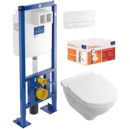 VICONNECT O.NOVO DIRECTFLUSH - Combipack bâti-support avec cuvette suspendue à fond creux