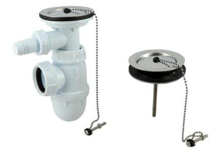 VIDAGE - Complet plastique ø 84 mm - Pour évier grès à double paroi