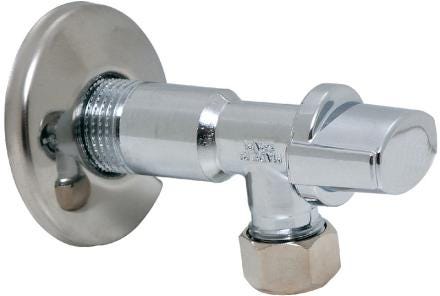 ROBINET D'ARRET - Mâle/A bicone - Robinet d'isolement pour installation encastrée - Avec rosace