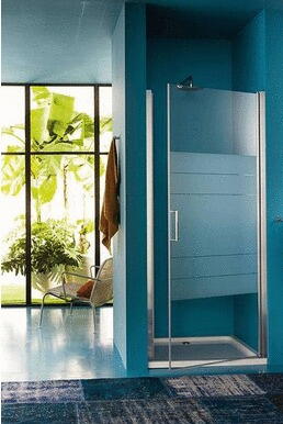CLAIR 5100 - Porte battante réversible (ouverture par articulation à came intégrée) - Hauteur : 195 cm - Ep. du verre : 6 mm