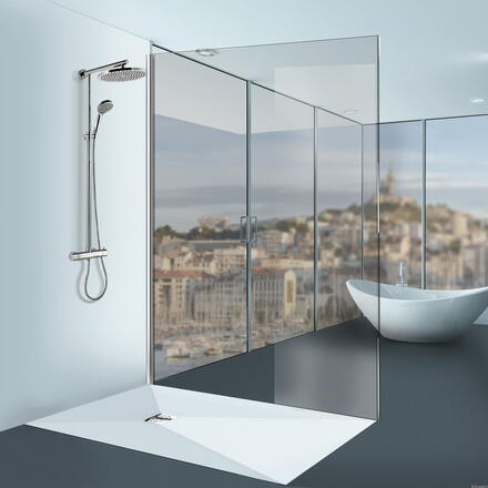 SHOWER DESIGN - Receveur de douche décoratif rectangulaire à encastrer en pierre naturelle