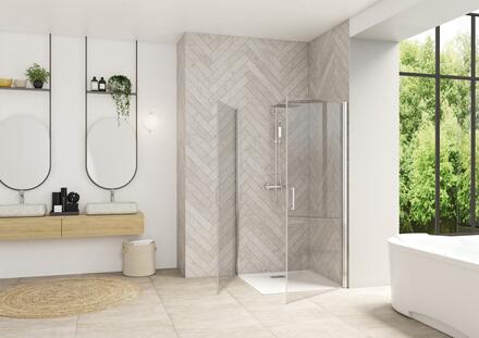 SMART DESIGN SOLO P - Paroi simple pivotante pour espace douche ouvert