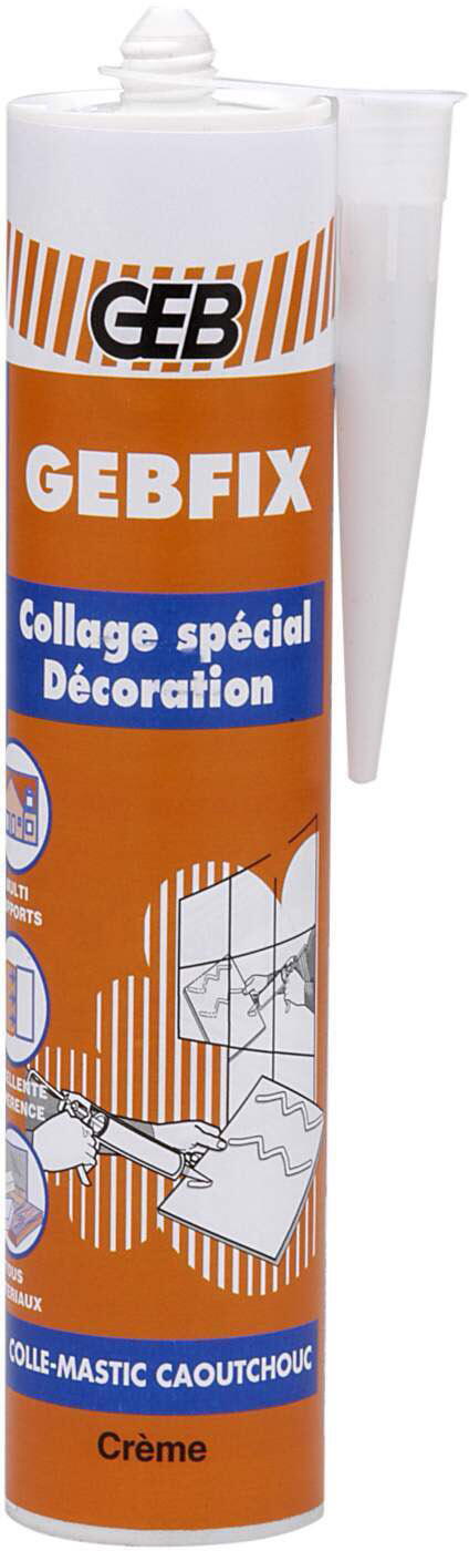 GEBFIX - Colle mastic caoutchouc spécial décoration et bâtiment
