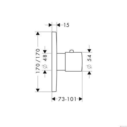 AXOR CITTERIO M - Set de finition pour mitigeur thermostatique encastré haut débit : 58L/min sous 3 bars de pression