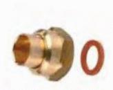 RACCORD POUR GAZ BUTANE ET PROPANE EN RECIPIENT - Raccord 2 pièces à écrou tournant à braser pour tube cuivre avec joint standard