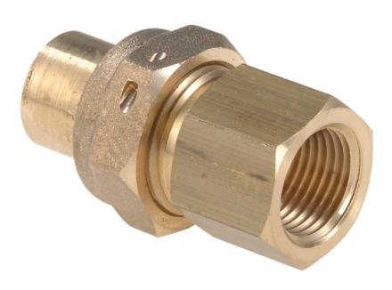 RACCORD POUR GAZ NATUREL ET PROPANE EN RESEAU - Raccord 3 pièces femelle cylindrique à braser sur cuivre