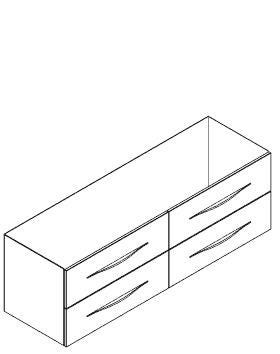 MEUBLE BENTO DBLE VASQ 150X51 4T.     1792361 DECOTEC  [1792361]