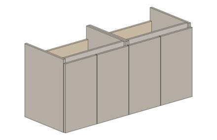 MEUBLE S/PLAN EAZY26 4P 120CM GRIS CL.    ENS