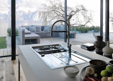ATON - Evier à encastrer à bords extraplats Profil Slimtop inox