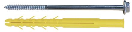 CHEVILLE PLASTIQUE - CQLT-R - Cheville grande longueur avec tire-fond à tête hexagonal
