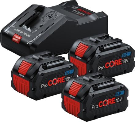 PACK 3 BATTERIE+CHARGEUR 18V 8.0AH 0615990N2F BOSCH ELECTROPORTATIF  [0615990N2F]