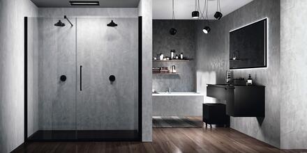 YOUNG G+F EN ALIGNEMENT - Porte pivotante avec un fixe en alignement, ouverture centrale