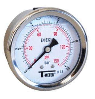 MANOMETRE - A bain de glycérine - Industriel - Boitier Inox - Axial