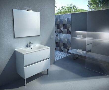EXCLUSIVITES RICHARDSON PAR GBGROUP - Meuble tiroirs sous-vasque et miroir deco avec applique LED - Ensemble