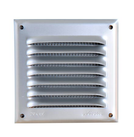 GRILLE D'AERATION A VISSER - En aluminium gris - Persiennes - Avec moustiquaire