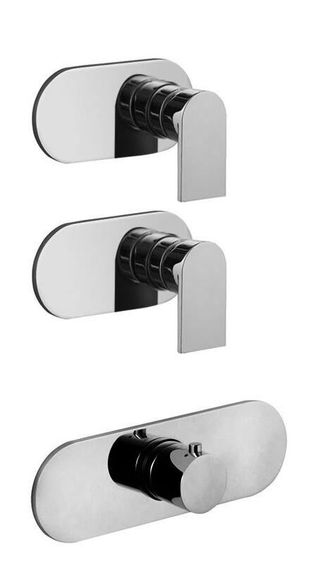 MARE - Mitigeur bain-douche thermostatique à encastrer avec 2 sorties d'eau