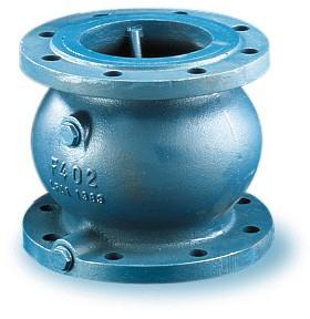 CLAPET DE NON RETOUR SYSTEME D'OBTURATION 02 - A bride PN 10 - Protection et contrôle des réseaux d'eau potable, distribution, adduction, industrie - Corps fonte GJL revêtue époxy - Température 100°C