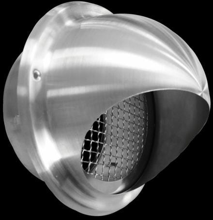 PRISE AIR FACADE SEMI-SPHER.INOX 125MM 870253 S&P FRANCE SOLER & PALAU  [870253]