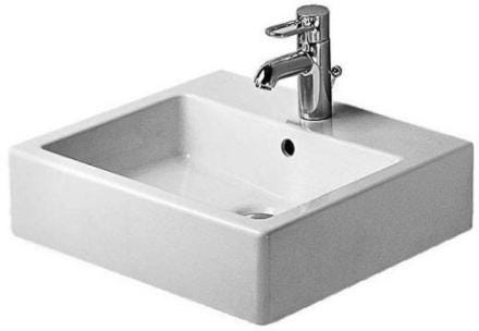 VERO - Lavabo meulé avec trop plein, plage de robinetterie et fixations