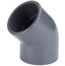COUDE A COLLER PVC-UH METRIQUE - FF - 45°
