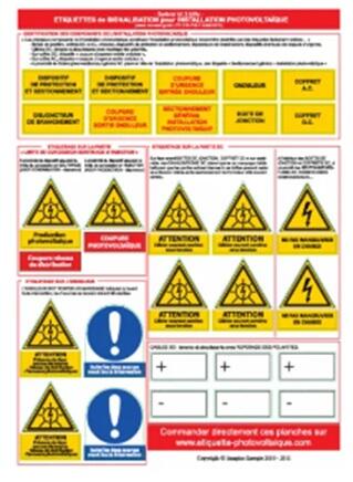 PLANCHE ETIQUETTES PV - A4 / Format 300x200mm