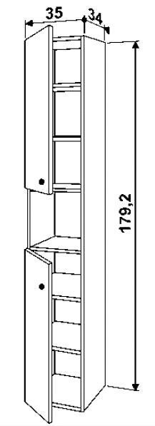 ARABELLA - Colonne haute larg. 35 cm x haut. 179 cm