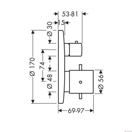 AXOR STARCK / AXOR STARCK X - Set de finition pour mitigeur thermostatique encastré