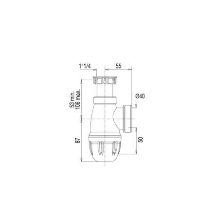 SIPHON LAVABO SORTIE D40 CONNECTIC     610800 VALENTIN  [61080000100]