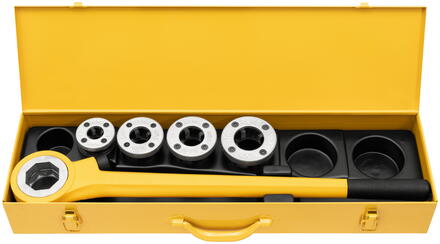 FILIERE MANUELLE - Coffret - EVA - Avec têtes de filetage à changement rapide