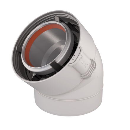 ROLUX GAZ - Coude 45° - Alu/PVC Blanc
